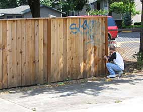 Prying off fence boards