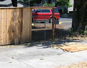 Old fence boards removed