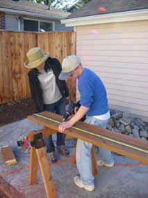 Screwing 2x6 boards together for outside wall of planting bed