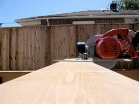 Cutting 2x6 with circular saw