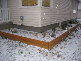 Front planting bed in snow