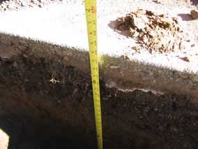 Trench depth of 28 inches