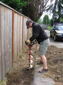 Nate working the post auger