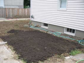 Graded topsoil on back yard