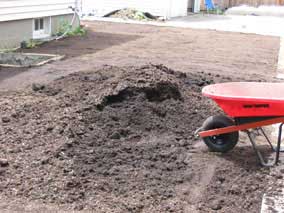 Remaining topsoil pile before final grading