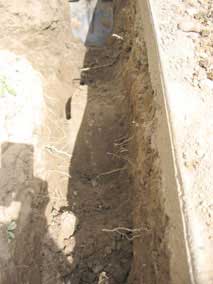 Buried concrete discovered in trench digging