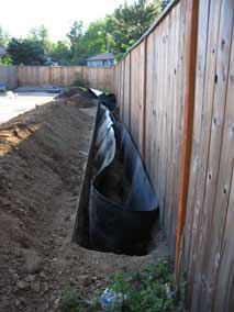 Bamboo barrier in open trench