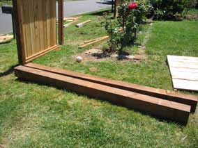 Pressure-treated 6x6 fence posts for driveway gate