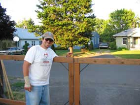 Nate is happy with the results on the driveway gate frames