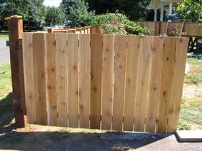 Fence boards on driveway gate