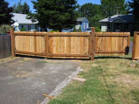 Fence gates from back side