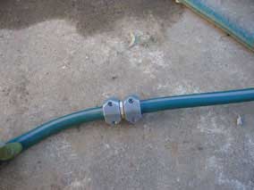 Repair coupling on garden hose