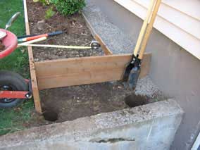 Digging holes for trellis