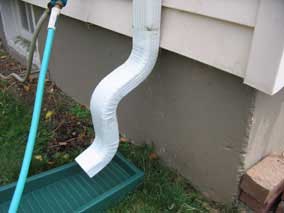 Downspout with new elbows and splashguard