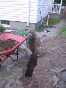 Digging trench for electrical line to garage