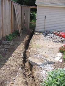 Digging trench for electrical line to garage