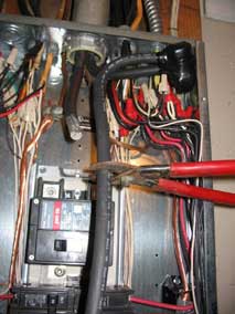 Electrical panel wiring in progress