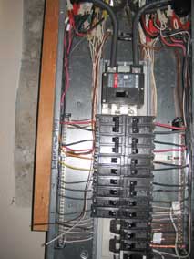 Wires for new circuit ready to be connected in panel