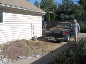 Truck full of dirt to haul off