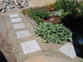 New walkway pavers and gravel