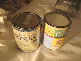 Valspar paint mixed to nearly-matching color; Metro Paint in the wrong color