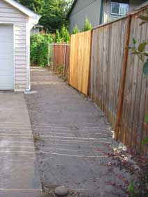 Sand spread out by garage