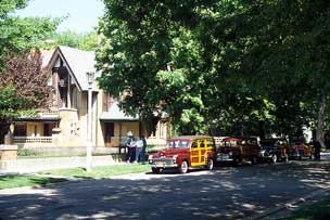 Classic cars at the Nathan G. Moore House