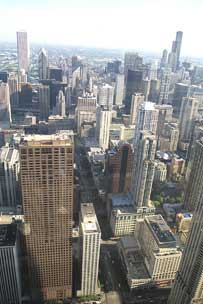 View south along Michigan Avenue from John Hancock Observatory