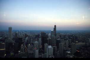 Chicago skyline from John Hancock Observatory