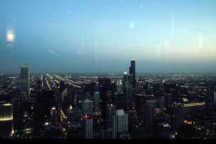 Chicago skyline from John Hancock Observatory