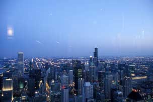 Chicago skyline from John Hancock Observatory