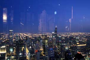 Chicago skyline from John Hancock Observatory