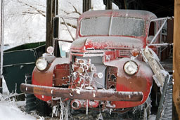 Old fire truck in Shaniko, Oregon