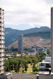 View from hotel room in Waikiki