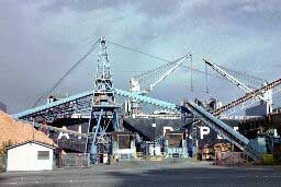 Loading wood chips on the Copihue