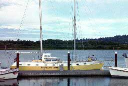 Boat and bicycle at Coos Bay