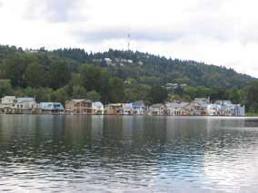 Waterfront houses on the Willamette