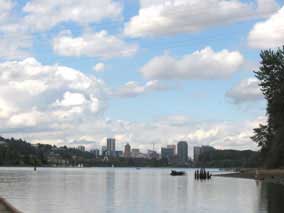 Downtown from near the Sellwood Bridge