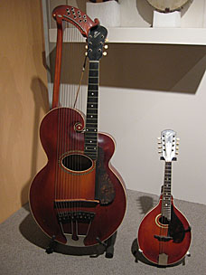 Gibson harp guitar and mandolin, both early 1900's