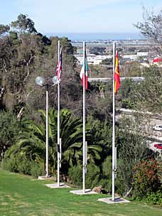 Flags at Junípero Serra Museum