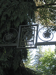 Sleepy Hollow entrance metalwork at Leach Botanical Garden