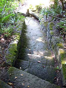 Stone path at Leach Botanical Garden