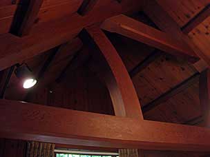 Manor house truss at Leach Botanical Garden