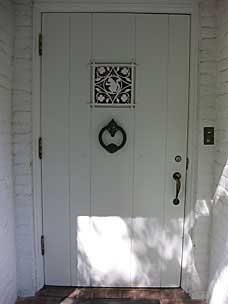 Manor house door at Leach Botanical Garden