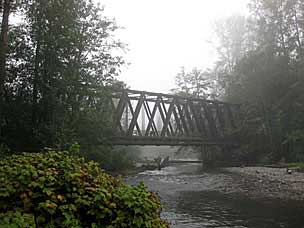 Railroad bridge walking path over the Dungeness River