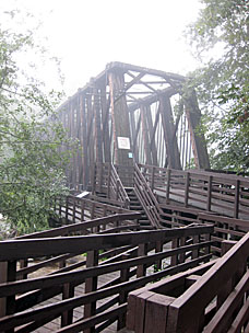 Railroad bridge walking path over the Dungeness River