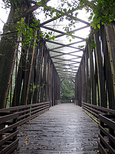 Railroad bridge walking path over the Dungeness River