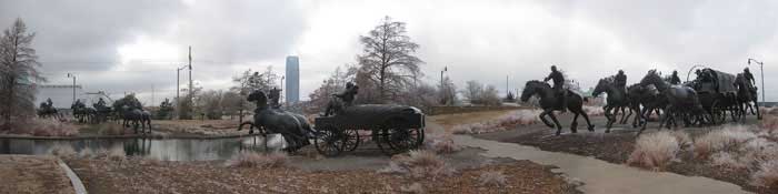 Panoramic view of Oklahoma Centennial Land Run Monument, Oklahoma City, Oklahoma