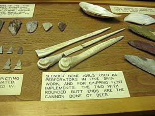 Bone implements at Woolaroc Museum