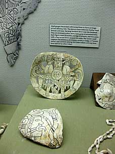 Native American shell gorget at Woolaroc Museum